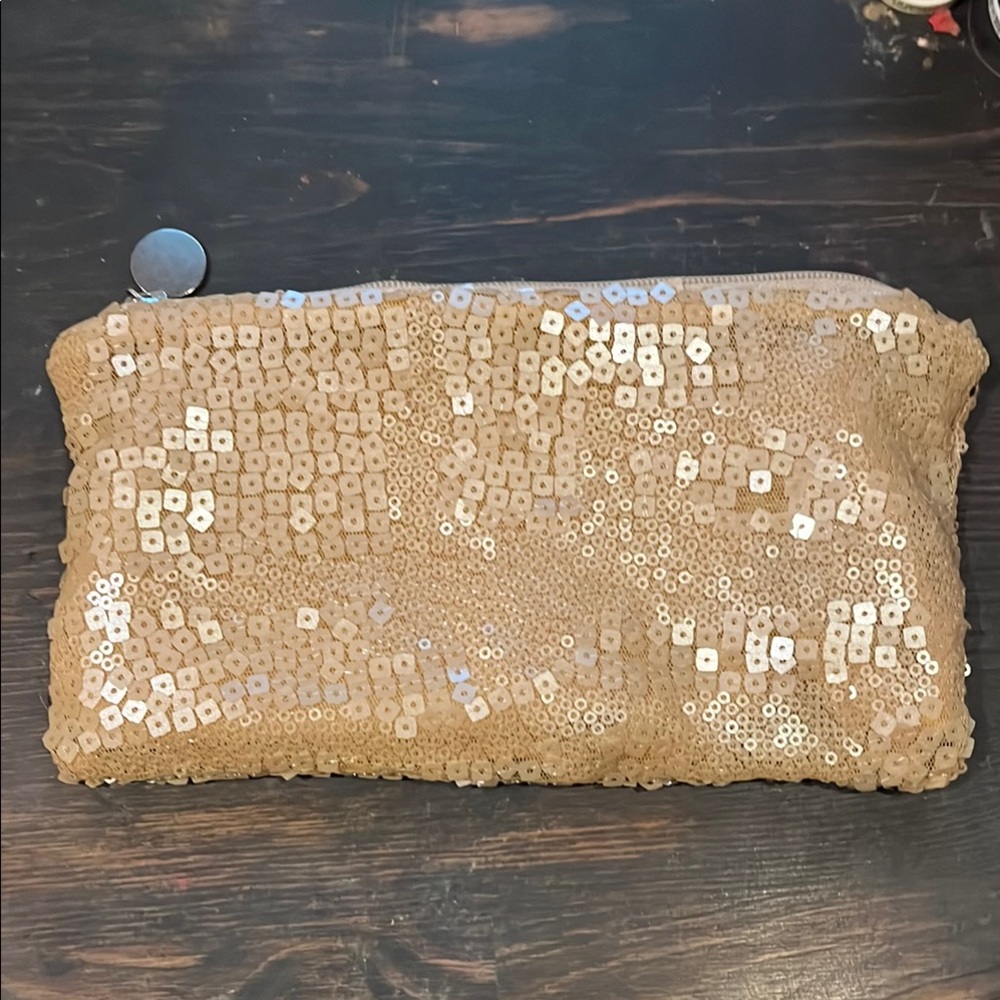 Gold Sequin Makeup Bag one-of-a-kind